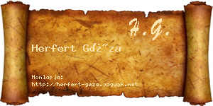 Herfert Géza névjegykártya