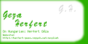 geza herfert business card